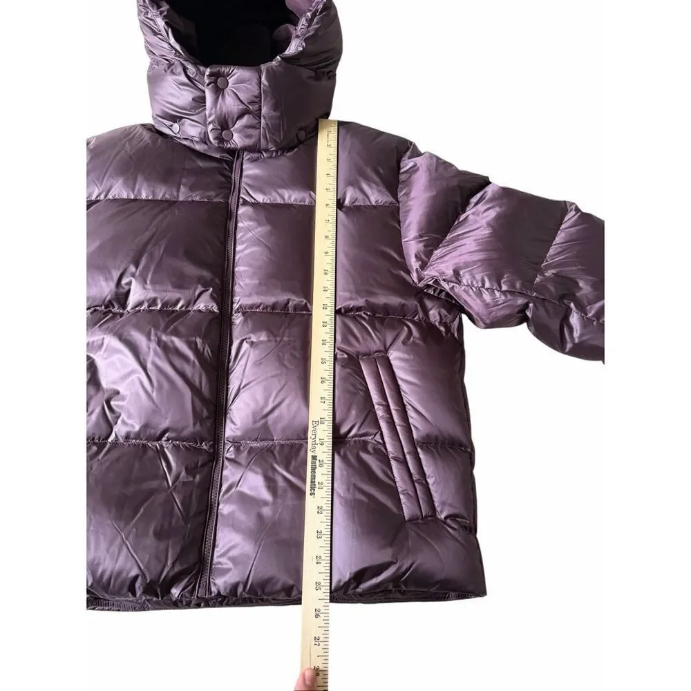 NEW Lululemon Always Down Hooded Puffer Jacket Black Plum Purple Large